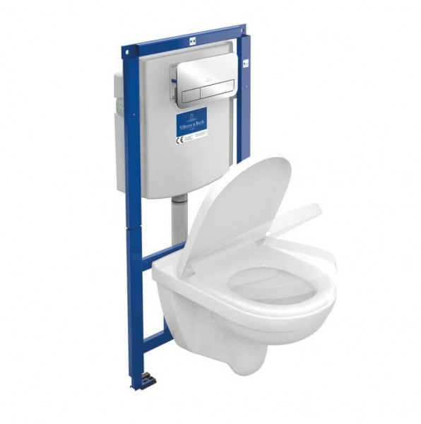 Villeroy and Boch Wall Hung Toilet O.novo White Rimless Toilet Seat Soft Close 5660D201
