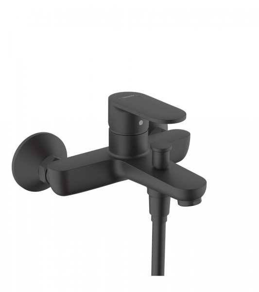 Wall Mounted Bath Shower Mixer Tap Hansgrohe Vernis Blend Single lever Black Mat