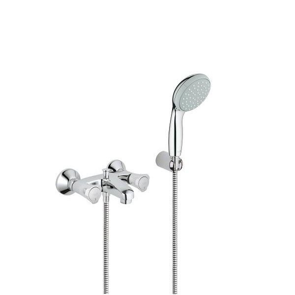 Grohe Costa Chrome Bath/Shower Wall Mounted Tap with Relexa Shower Fittings