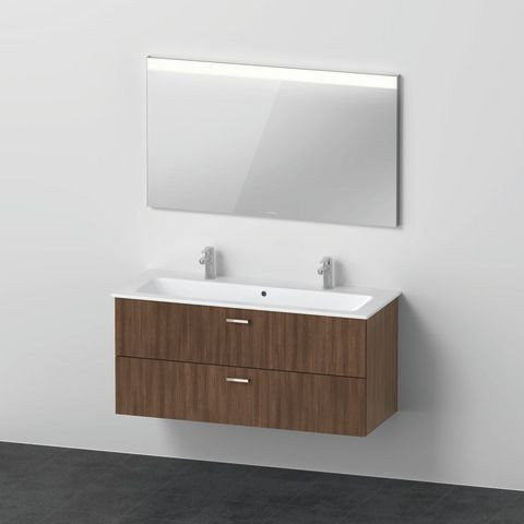 Bathroom Set Duravit XBase Double washbasin with vanity unit and mirror 1230mm Natural Oak