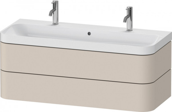 Bathroom Set Duravit Happy D.2 Plus Double washbasin, 2-drawer unit 1175mm Taupe Super Mat HP4379O83830000