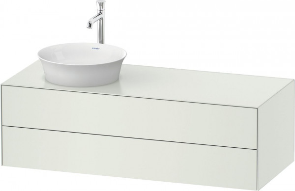 Vanity Unit For Countertop Basin Duravit White Tulip 2 drawers, basin left 1300x408mm White silk matt WT4987L3636