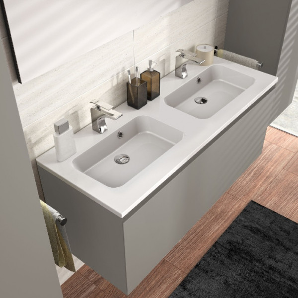 Villeroy and Boch Double washbasin for furniture with overflow Venticello 1300 x 500 mm (4111D) ISI171134-H Alpine White