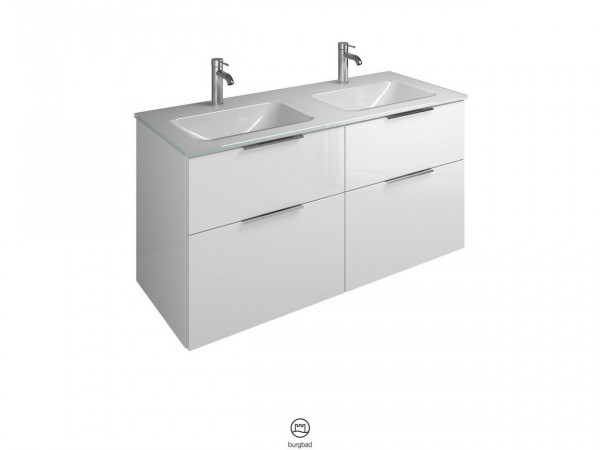 Bathroom Set Burgbad Eqio Double washbasin, 4-drawer unit 1220x615mm Customisable SEYY122-PN258