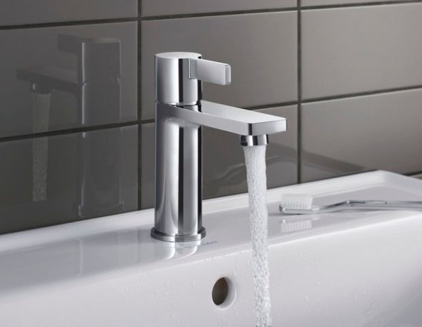 Single Hole Mixer Tap Duravit D-Neo with waste fitting, with pull cord Chrome