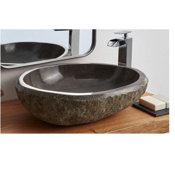 The Bath Collection Countertop Basin PIEDRA DE RIO in Stone 500x550mm Grey