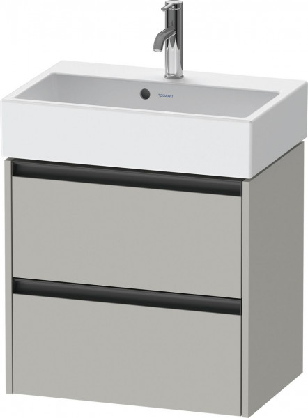 Vanity Unit Built-In Basin Duravit Ketho.2 Compact 2 drawers, anthracite handles, for Vero Air washbasin 584x549x390mm Concrete Grey Matt K25273007070000