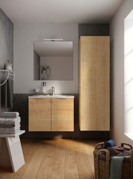 Tall Bathroom Cabinet Allibert EURO PACK 400mm Oak