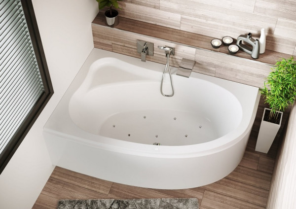 Riho Whirlpool Bath Corner Lyra Air Version Right 465x1100x1700mm White