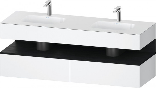 Bathroom Set Duravit Qatego 2 washbasins, 2 drawers, 1 niche 1600mm Black Oak Matt/White Matt QA4797016180000