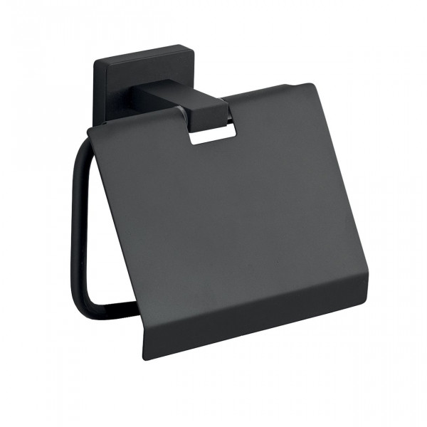Toilet Roll Holder Gedy ATENA with cover Black Mat