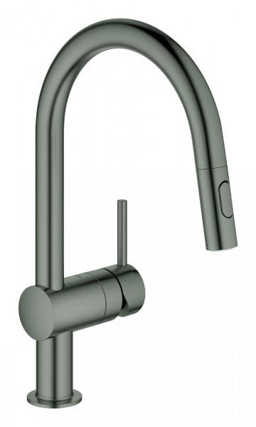 Grohe Kitchen Mixer Tap Minta With Extractable Spout 1 hole 379mm Brushed Hard Graphite