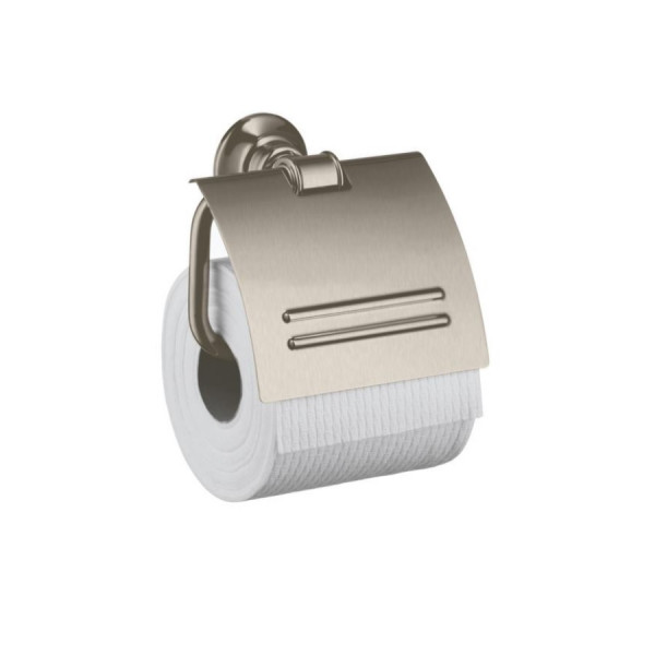 Toilet Roll Holder Montreux with lid brushed nickel Axor