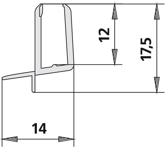 Kermi ATEA Horizontal sealing strip length 985 mm (2534044)
