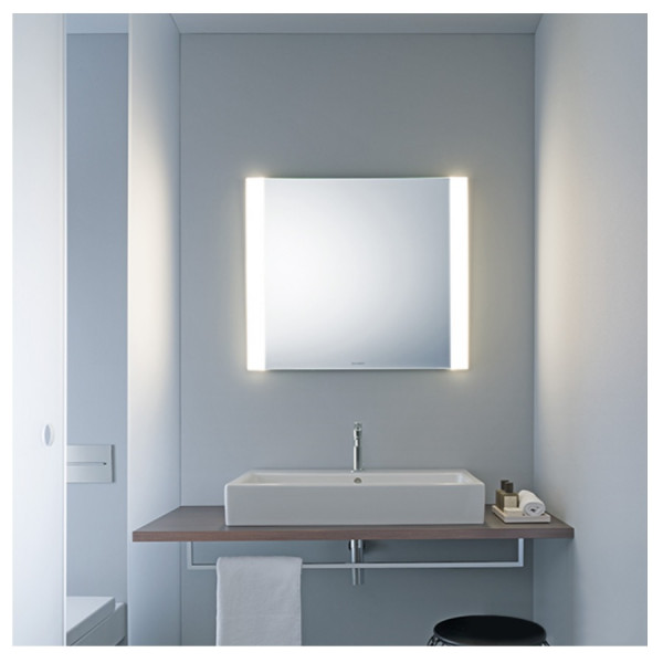 Illuminated Bathroom Mirror Duravit LED side lighting, With sensor switch 600x700mm White Matt