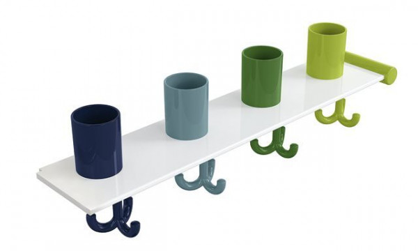 Hewi Toothbrush Holder Kids with hooks, 4 places Apple green 800.03.412 74