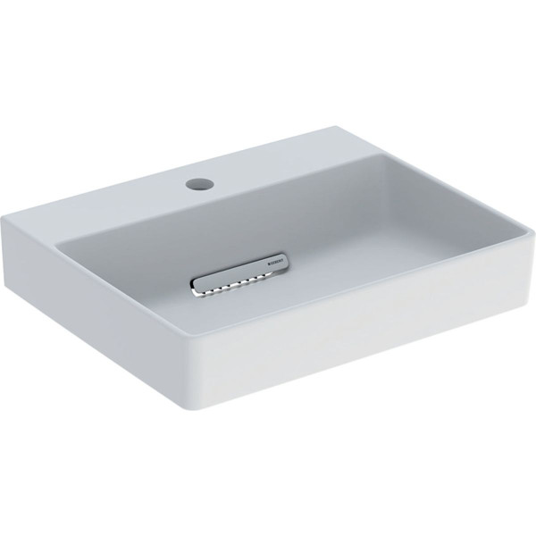 Cloakroom Basin Geberit ONE Horizontal outlet KeraTect 500x410mm 1 Tap Hole | Blanc Mat/Blanc Brillant