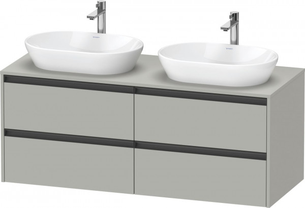 Double Basin Cabinet Duravit Ketho.2 4 drawers, anthracite handles 1400x568mm Concrete Grey Matt K24898B07070000