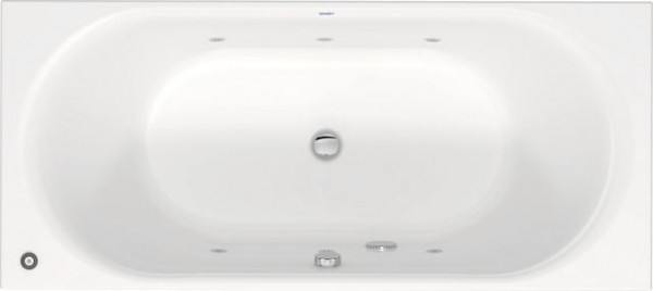 Whirlpool Bath Rectangular Duravit D-Neo, for flush mounting, 2 seats 1800x800mm White