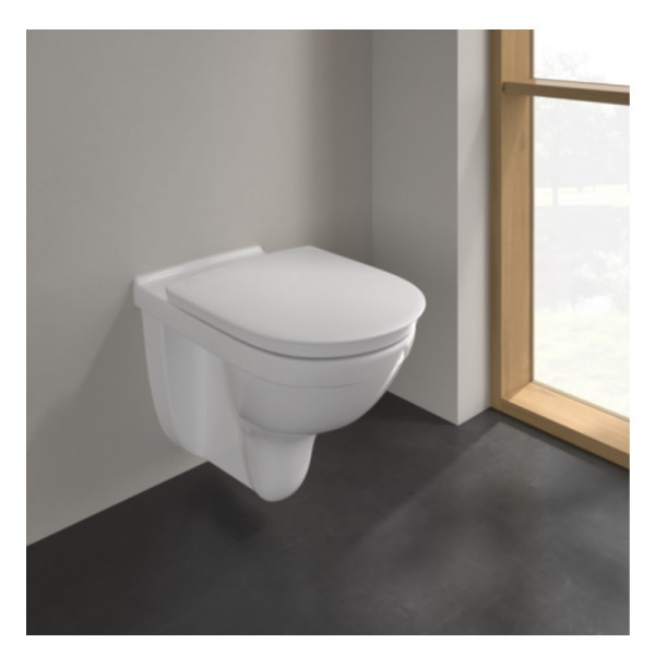 Wall Hung Toilet Set Villeroy & Boch ViCare with Soft-close flap 595x360x400mm Alpine White