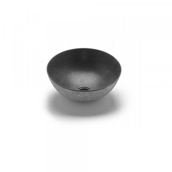 The Bath Collection Countertop Basin SEYCHELLES in Stone 420x200mm Black
