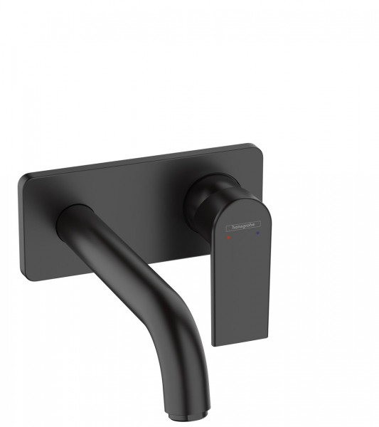 Wall Mounted Basin Tap Hansgrohe Vernis Shape Built-in Black Mat