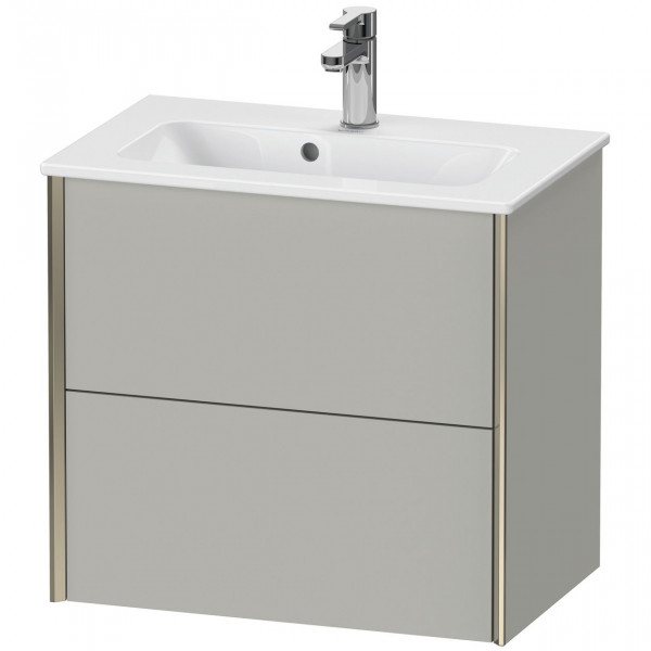 Vanity Unit Built-In Basin Duravit XViu 2-drawer wall-hung, for ME compact washbasin 610mm Concrete Grey Matt/Champagne XV41780B107