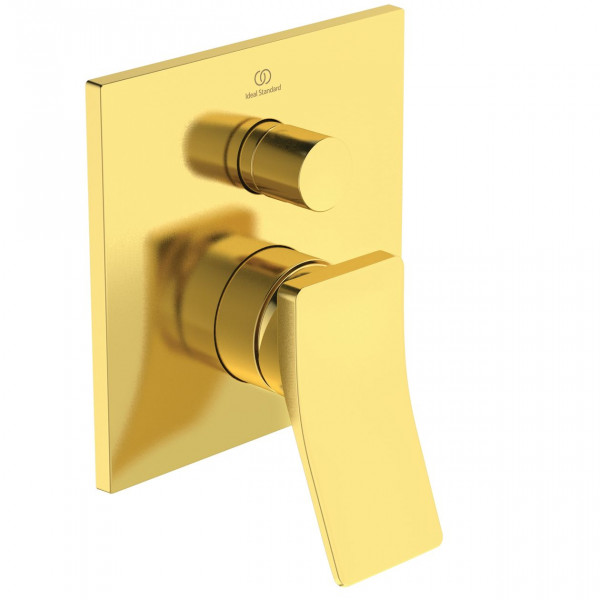 Concealed Bath Shower Mixer Ideal Standard CONCA with reversing valve Brushed Gold