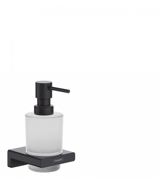 Wall Mounted Soap Dispenser Hansgrohe AddStoris in matt glass 118x81x158mm Black Mat