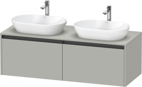 Double Basin Cabinet Duravit Ketho.2 2 drawers, anthracite handles 1400x459mm Concrete Grey Matt K24888B07070000