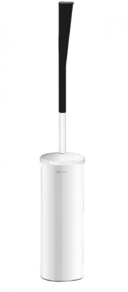 Delabie Toilet Brush Holder with Lid and Long Handle Stainless steel white powder-coated