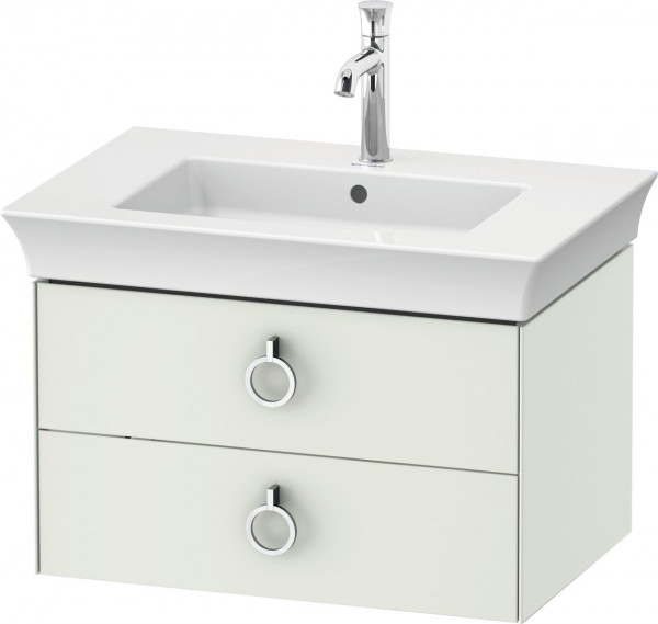 Vanity Unit Built-In Basin Duravit White Tulip 2 drawers, handles 684x410mm White silk matt WT435103636