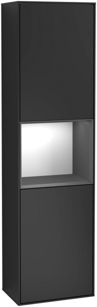 Villeroy and Boch Tall Bathroom Cabinets Finion 418x1516x270mm Black matte Lacquer G470GKPD