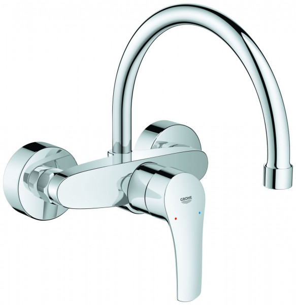 Kitchen Mixer Tap Grohe Eurosmart Wall-mounted, handles Chrome 32482003