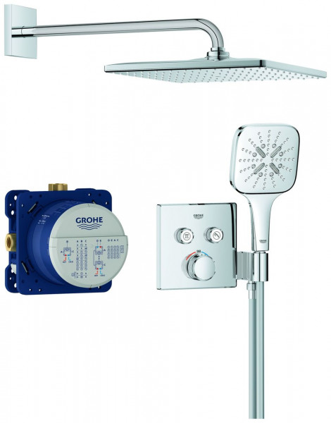 Concealed Shower Grohe Grohtherm SmartControl Thermostatic 2 valves, Square ⌀310 mm Chrome 34865000