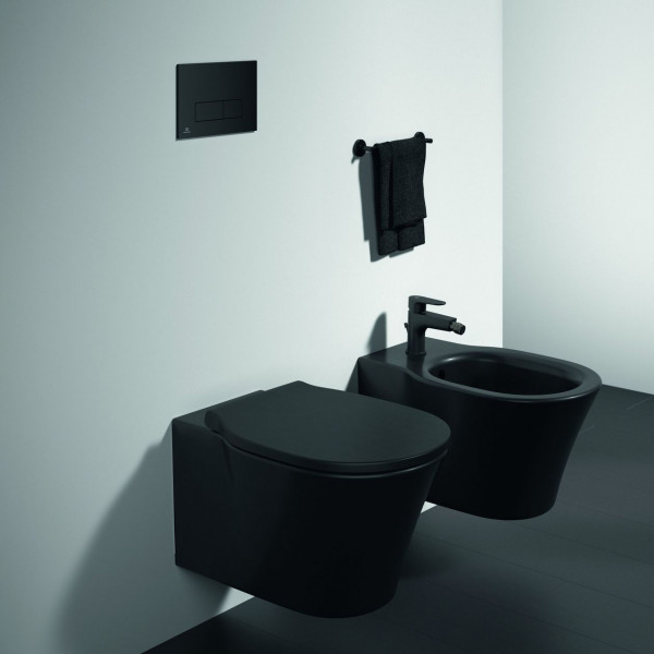 Wall Hung Bidet Ideal Standard CONNECT AIR 1 hole, concealed fixing 360x300x540mm Black