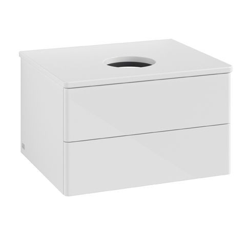 Vanity Unit For Countertop Basin Villeroy and Boch Antao 2 drawers 600x360x500mm Glossy White Laquered/Glossy White Laquered