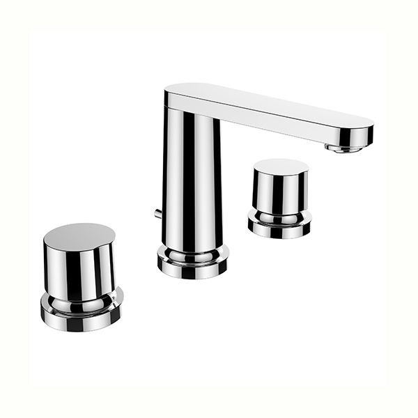 Freestanding 2 Handle Basin Tap Laufen THE NEW CLASSIC with pull-out waste fitting 130 mm Chrome