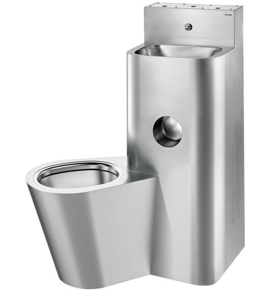 Delabie Toilet and Sink Unit Combi KOMPACT floor-standing left hand WC pan 161700