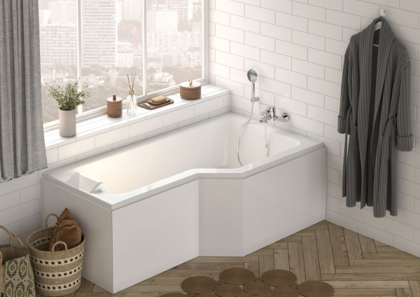 Shower Bath Allibert LEXA + right, with bath panel 1700x900x520mm White