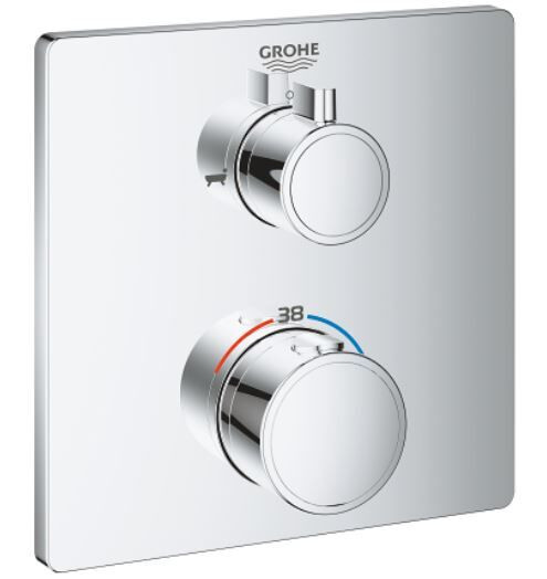 Grohe Bathroom Tap for Concealed Installation Grohtherm Thermostatic 2-way diverter bathtub Chrome 24080000