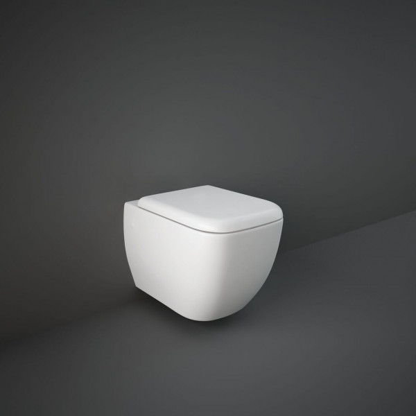 Rak Ceramics Wall Hung Toilet METROPOLITAN  Rimless SlimSeat 525x337mm Alpine White