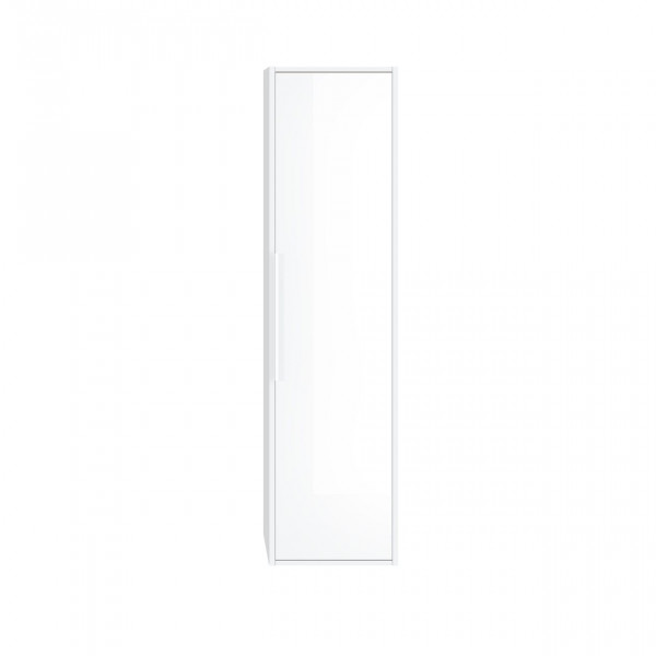 Tall Bathroom Cabinet Allibert BORDER white handle 400x1560mm Bright Alpine White