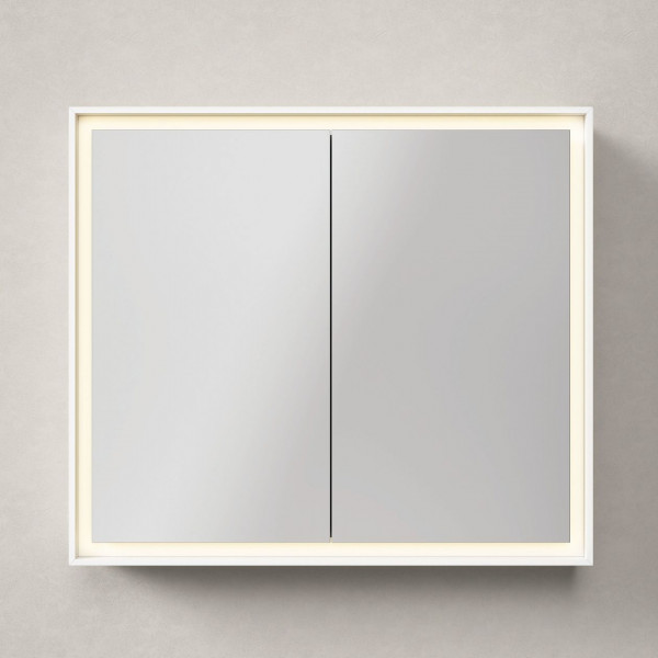 Bathroom Mirror Cabinet Duravit L-Cube 2 doors, F socket 800x700mm White Matt LC7551018180000