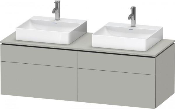 Double Basin Cabinet Duravit L-Cube 4 drawers 1420mm Concrete Grey Matt LC4872B07070000