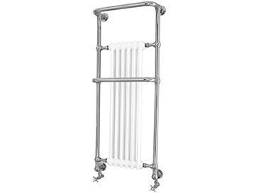 Heritage Bathrooms Wall Mounted Towel Rail Cabot Heated 1362x574x235mm Chrome/White