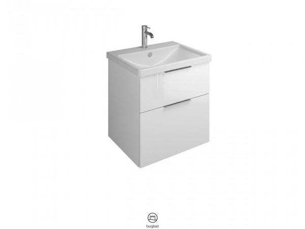 Bathroom Set Burgbad Eqio 1-hole washbasin, 2-drawer unit 630x645mm Customisable SEYQ063-PN258