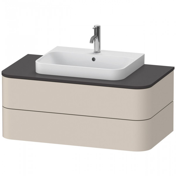 Vanity Unit For Countertop Basin Duravit Happy D.2 Plus 2 drawers, for washbasin 1000mm Taupe Super Mat HP496108383