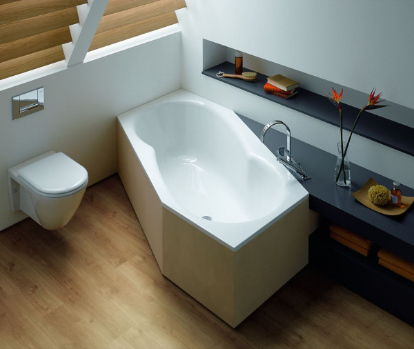 Bette Hexagonal Bath Metric foot end left overflow front 2060x900x450mm 6841-000