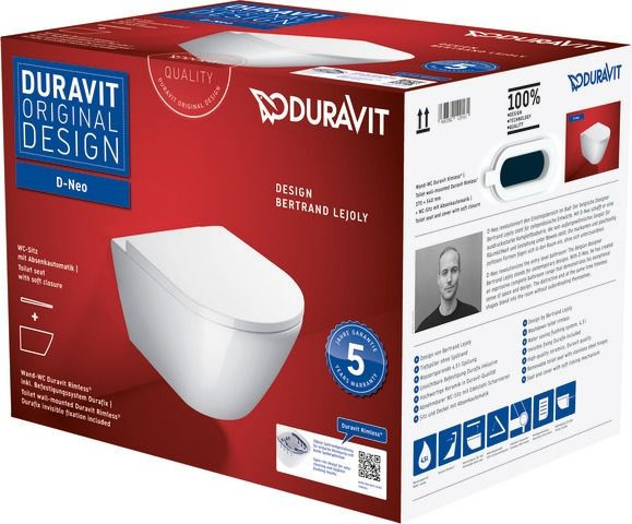 Wall Hung Toilet Set Duravit D-Neo SoftClose 370x400mm White
